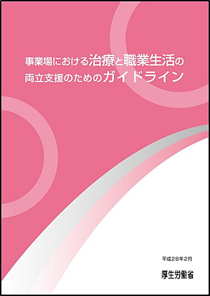 事業場における治療と職業生活の両立支援のためのガイドライン表紙