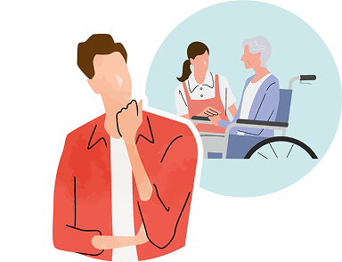 制度・支援策について考える人のイラスト