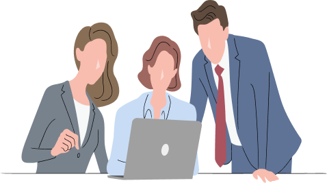 打ち合わせをする企業の担当者のイラスト